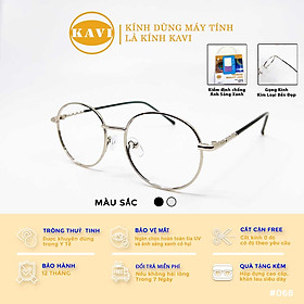 Kính bảo vệ mắt chống ánh sáng xanh gọng kim loại kv131 đen và bạc