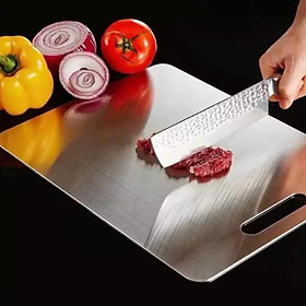 Mua Thớt inox foodcom Việt Nam nặng 1KG không lo ẩm mốc chống rỉ sét 23 cm* 30 cm *2 04 mm rã đông thái thịt rau củ quả