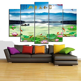 Tranh Hoa Sen Cá Chép |Cửu Ngư Quần Hội |T3M-CA--71