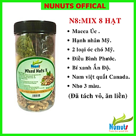 MIX 6 LOẠI HẠT VÀ 2 QUẢ SẤY CHO MẸ BẦU HẾT NGÉN, CON THÔNG MINH (1 HŨ 500G)