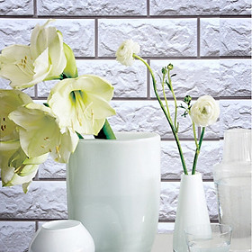 Mua Cuộn 5m Decal Giấy Dán Tường gạch 3d xám bạc (5m dài x 0.45m rộng