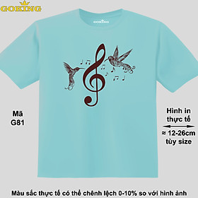 Nốt nhạc, mã G81. Áo thun hàng hiệu Goking, form unisex cho nam nữ, trẻ em, bé trai gái. Áo phông in đẹp, quà tặng cao cấp cho gia đình, cặp đôi, doanh nghiệp, hội nhóm