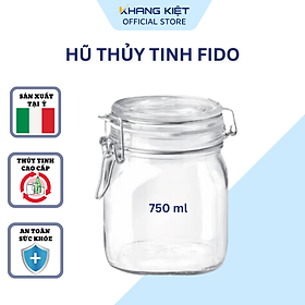 Mua Hũ thủy tinh nắp cài Bormioli Rocco Fido 750ml  nắp có ron kín hơi  đựng ngũ cốc  các loại đậu  đường  bột  cafe  các loại bánh kẹo