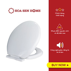 Mua Nắp bồn cầu rơi êm Hùng Anh HA05 chất liệu nhựa nguyên sinh ABS  trọng lượng 1.8kg - Hoa Sen Home - Hàng chính hãng