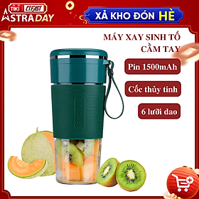 Máy xay sinh tố cầm tay mini, cốc xay sinh tố đa năng CTFAST - JUICER 01 (50W - 300ml) : Thiết kế cảm ứng tự động, cốc xay thủy tinh an toàn tuyệt đối khi sử dụng, pin sạc 1500 mAh - Hàng chính hãng