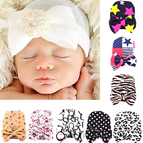 Newborn Baby Infant Girl Toddler Comfy Bowknot  Cap Pink