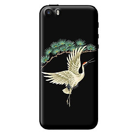 Ốp in cho iPhone 5s Hạc Trắng Nền Đen - Hàng chính hãng