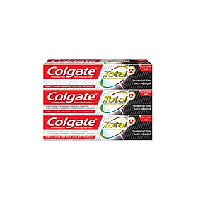 Bộ 3 Kem đánh răng Colgate giảm chảy máu nướu Total than hoạt tính bảo vệ toàn diện 190g/tuýp