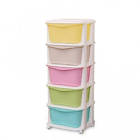 Mua Tủ nhựa 5 tầng để đồ có bánh xe (giao màu ngẫu nhiên)