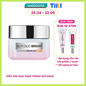 Kem Dưỡng Ban Ngày L'Oreal Paris Sáng Da Glycolic Bright Glowing Cream Day SPF17 50ml