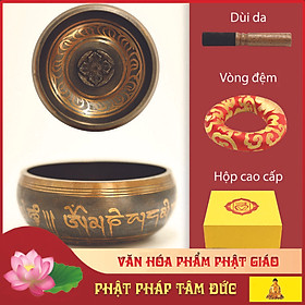 Mua Chuông xoay mật tông tây tạng  chuông xoay nepal  chuông đồng tụng kinh - Đủ size  tặng dùi bọc da  vòng đệm và hộp cao cấp