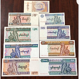Bộ 9 tờ tiền cổ Myanmar, bộ Lân sưu tầm