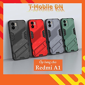 Ốp lưng cho Xiaomi Redmi A1 A2 chống sốc Iron Man PUNK cao cấp kèm giá đỡ - Redmi A1