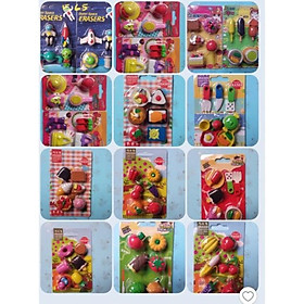 1 Vỉ Gôm Tẩy 3D thức ăn, bánh kem...