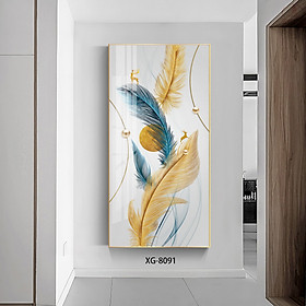 Mua Tranh tráng gương treo tường phòng khách giá rẻ - Tranh lông vũ nghệ thuật đẹp cao cấp