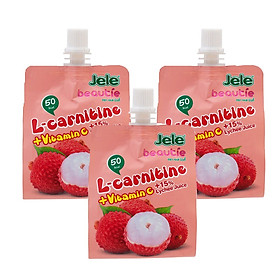 Combo 3 gói Nước ép trái cây thạch L - Carnitine hương vải 150g