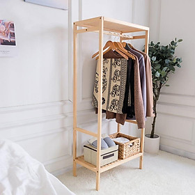 Mua  GIÁ HỦY DIỆT  Tủ Gỗ Treo Quần Aó _ kệ treo quần áo kiểu Hàn gỗ Thông Nhập Khẩu 65*155 cmtien2821998