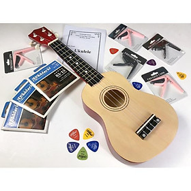 Đàn ukulele soprano màu 100% gỗ giá rẻ