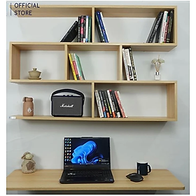 Mua Combo Kệ Sách Và Bàn Làm Việc Gấp Gọn Treo Tường  Màu Vân Gỗ Tundo CTBST20 KT 120 x 82 x 20cm