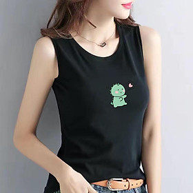 Áo thun 3 lỗ nữ sát nách vải cotton co giãn 4 chiều cao cấp Cute Dino-SALLY-SN114