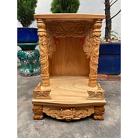 Mua Bàn thờ thần tài ông địa gỗ Gõ Đỏ cột Rồng 48 x 68cm