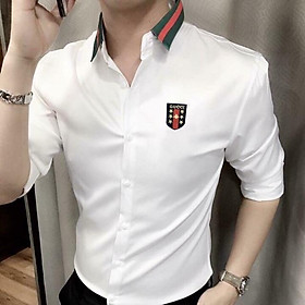 Áo sơ mi tay dài thời trang nam Gci có logo