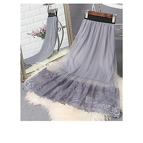 Chân váy lưới mix ren dễ thương tặng vòng chỉ đỏ may mắn free size VAY24