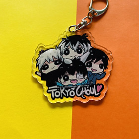 (Mica trong acrylic ) Móc khóa in hình Tokyo Ghoul Ngạ quỷ ver cả nhóm móc treo anime trang trí trưng bày xinh xắn