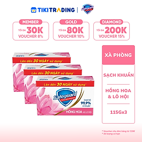 Combo 3 xà phòng Safeguard Hồng hoa & Lô Hội (Hoa Hồng) (115gx3)X24(5.24)