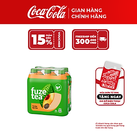 Lốc 6 chai trà đào và hạt chia Fuzetea+ 450ml/chai Coca-Cola Official Store Sale 25.10_TK