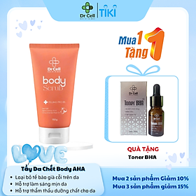 Tẩy Da Chết Body AHA Dr Cell 150g hỗ trợ làm sạch da chết giúp da sáng mịn - Hàng Chính Hãng