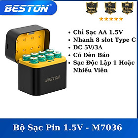 Pin sạc AA/AAA Beston chính hãng 1.5V kèm bộ sạc nhanh tự ngắt hàng cao cấp