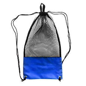 Large Mesh Drawstring Bag Scuba Diving Snorkeling Swim Gear Carry Storage Shoulder Strap Backpack for Fins Flippers Goggles Mask