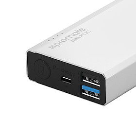 Pin Sạc Dự Phòng Promate Bolt-QC QuickCharge 3.0 2 Cổng Sạc USB 9000mAh - Bạc - Hàng Chính Hãng