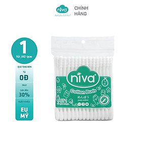 Tăm Bông NIVA Dành Cho Người Lớn Túi Zipper 60 Que Nhựa Az1