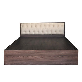 Mua Giường Ngủ Gỗ MDF Phủ Melamine Bọc Nệm Kem Hiện Đại Màu Óc Chó HK 577