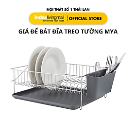 Kệ Để Chén Dĩa MYA Thép Không Gỉ, Treo Tường Chịu Tải Trọng 5Kg, Kích Thước 37,7 x 28,2 x 16,3 cm | Index Living Mall | Nội Thất Nhập Khẩu Thái Lan