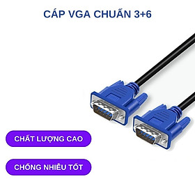 Dây cáp VGA dài 1.5m chuẩn 3+6 chất lượng cao chống nhiễu tốt dành cho máy tính, máy chiếu, video kết nối HD