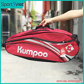 Túi đựng vợt cầu lông Kumpo KGS-26S 3 màu đen, đỏ, xanh dương