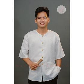 Áo lẻ bà ba nam gấm chun vân xích cao cấp, may riêng theo yêu cầu - gấm chun vân xích