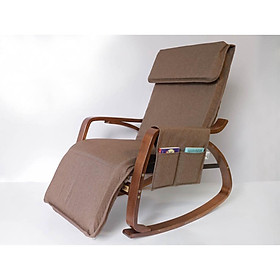 Ghế Poang Rocking Chair khung plywood óc chó_tựa lưng và gác chân có thể điều chỉnh