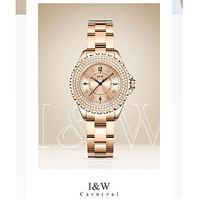 Đồng hồ nữ chính hãng I&W CARNIVAL IW703L-8 Kính sapphire ,chống xước ,Chống nước 30m ,Bảo hành 24 tháng,Máy điện tử(Pin), dây thép 316L không gỉ , thiết kế đơn giản dễ đeo