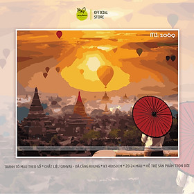 Mua Tranh tô màu 40x50cm có khung Hoàng Hôn Ở Chiang Mai T2069
