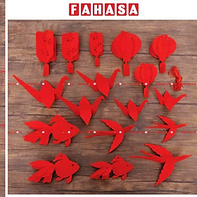 Set Vải Dạ Hình Hạc Treo Cây - Trang Trí Tết - Bách Mộc