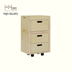 HAPPY FURNITURE , Gỗ tự nhiên , Tủ lưu trữ 3 ngăn kéo gỗ Plywood - GAMOR , TLT_033 , 40cm x 30cm x 66cm DxRxC