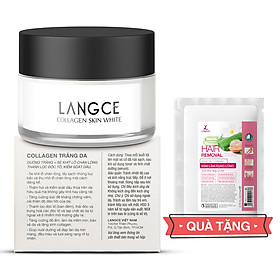 Collagen White Perfect Dưỡng Trắng Thanh Lọc Độc Tố, Se Khít Chân Lông 50ml TẶNG Kem Làm Rụng Lông Trắng Da 20ml LANGCE