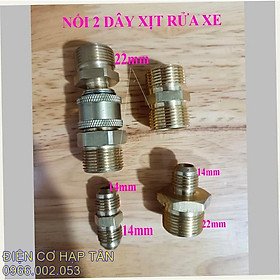 Mua Khớp nối dây xịt máy rửa xe 14mm và 22mm  bằng đồng thau