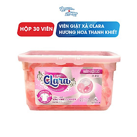 Viên giặt xả Clara hương hoa thanh khiết Hộp 30 viên