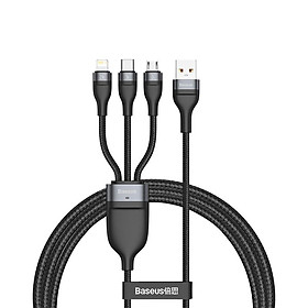 Cáp sạc đa năng 6 trong 1 Baseus Flash Series Two-for-three Data Cable U+C to M+L+C 100W LV874-Hàng chính hãng.