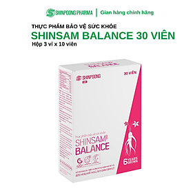 Viên uống SHINSAM BALANCE Hỗ trợ giảm bốc hỏa, mất ngủ, suy giảm sinh lý do suy giảm nội tiết tố - SHINPOONG PHARMA